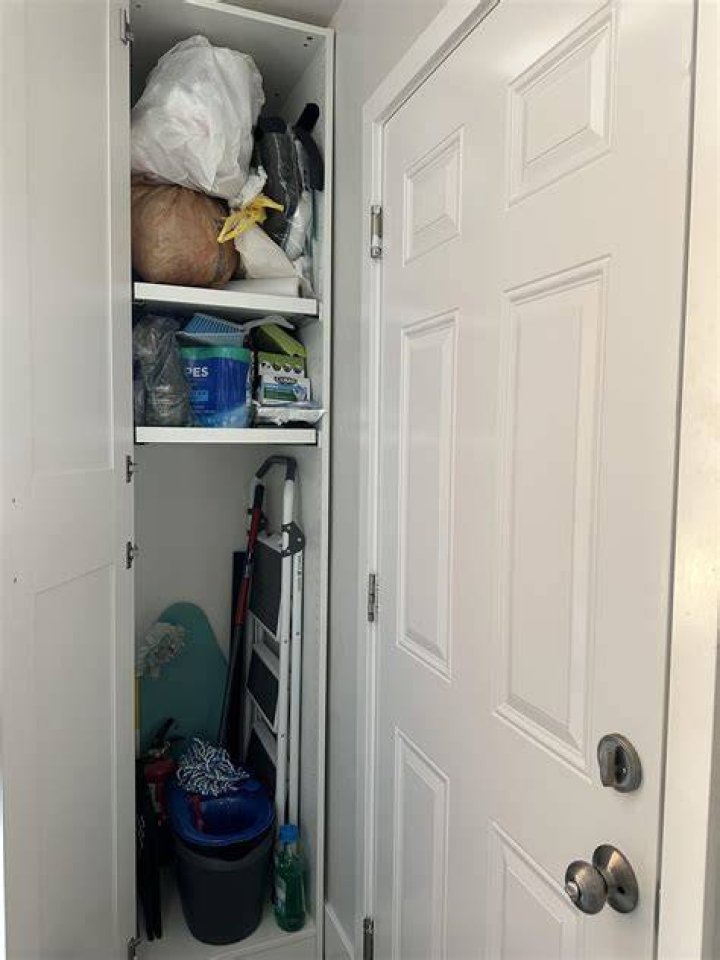 Where do you keep a mop and broom?
